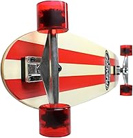 Vista 2 de Paradise Longboard Kicktail Complete Cruiser - Monopatín con rayas rojas, 9 x 44 pulgadas