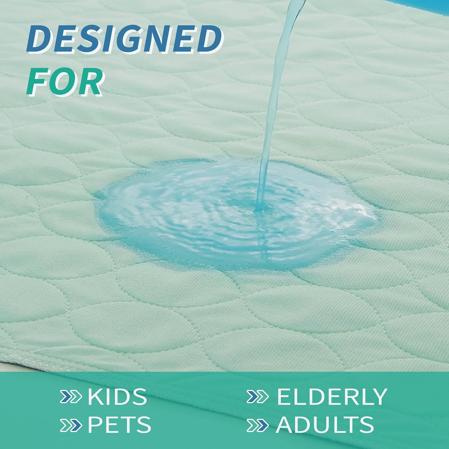 YEARSTAR Reusable Underpads Multi-Layer Washable Incontinence Bed Pads Super Absorbent Soft Pet Pads, Waterproof Sheet Non-Slip Mattress Protector for Adults, Seniors,Kids and Pets (3Pack)
