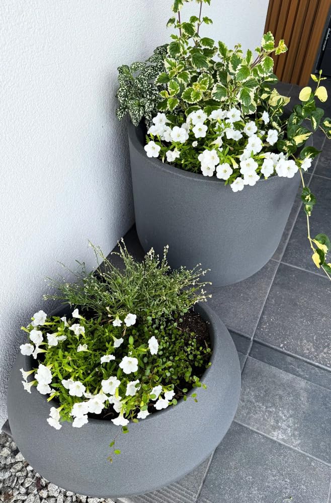 Gartenpflanze Fero Pflanztopf für Wohnzimmer und Terrasse, aus Polyethylen, wetterfest, modernes Design (Beige, 40x40 cm)