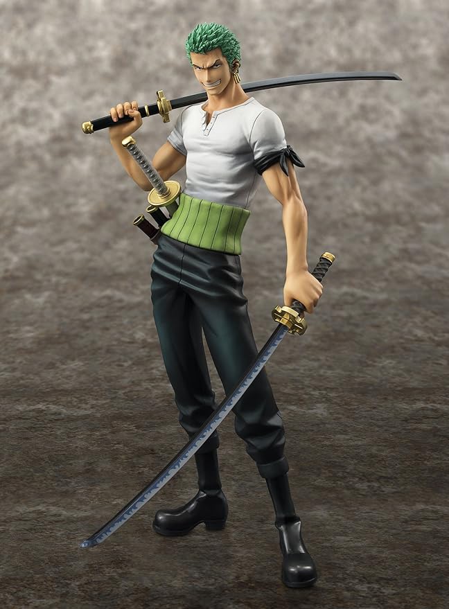 Megahouse One Piece Portrait Of Pirates Limited Edition Roronoa Zoro 10th Anniversary 1 8 Scale Pvc Figure Toys Games Amazon Com