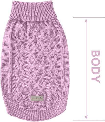 Miniatura 8 de MengMengDa - Suéter para perro, ropa elástica cómoda para mascotas, cuello alto, cálido, suave, suéter de punto para perros pequeños y medianos