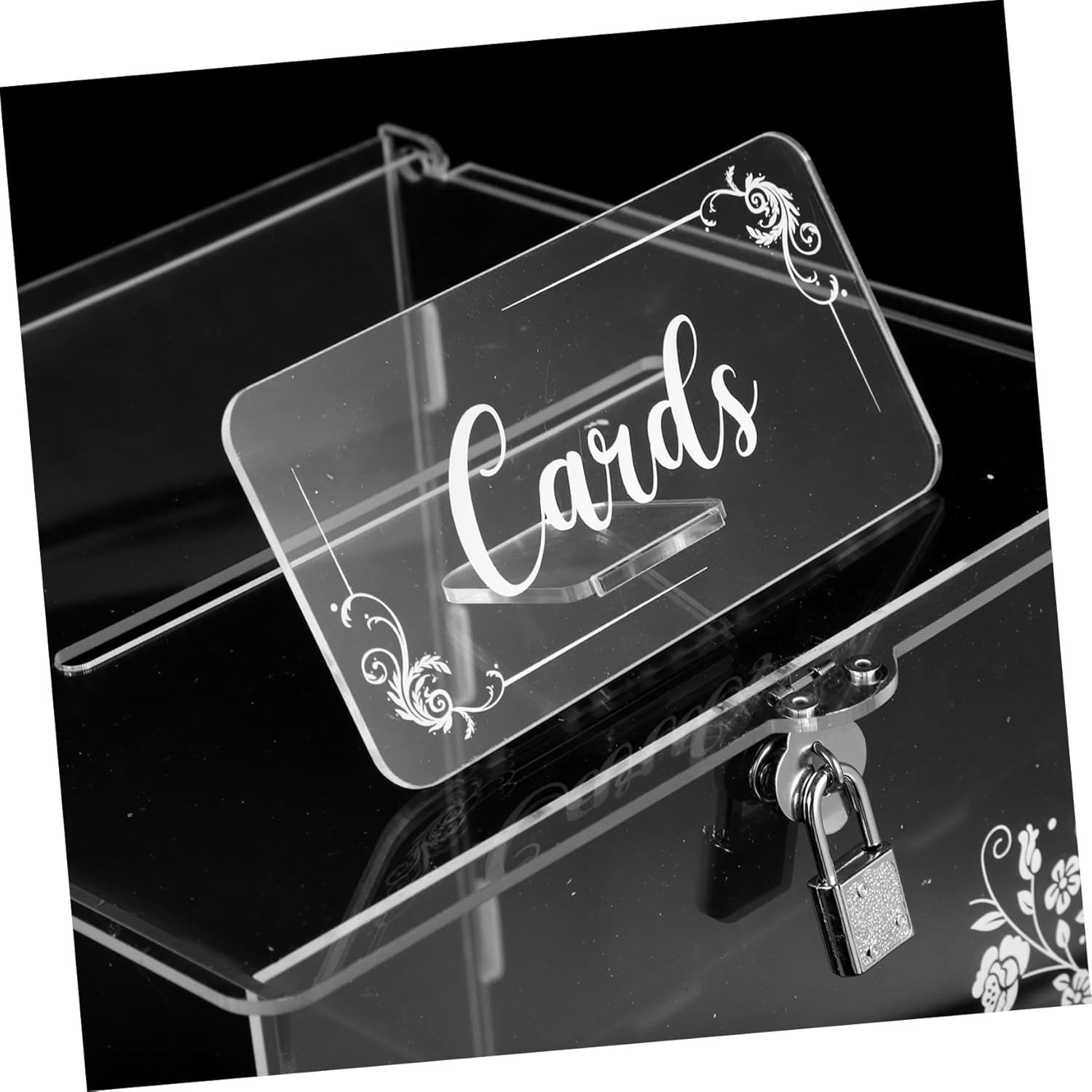 MAGICLULU Stylish Acrylic Card Storage Box Lock Wedding Envelope Holder Small Decorative Box for Cards Money