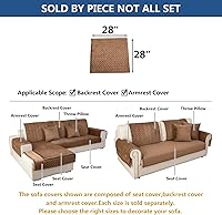 Vista 5 de Eismodra Fundas para reposabrazos, funda de sofá, fundas para respaldo, fundas antideslizantes para sillón para perros, gatos y mascotas, sofá Marrón