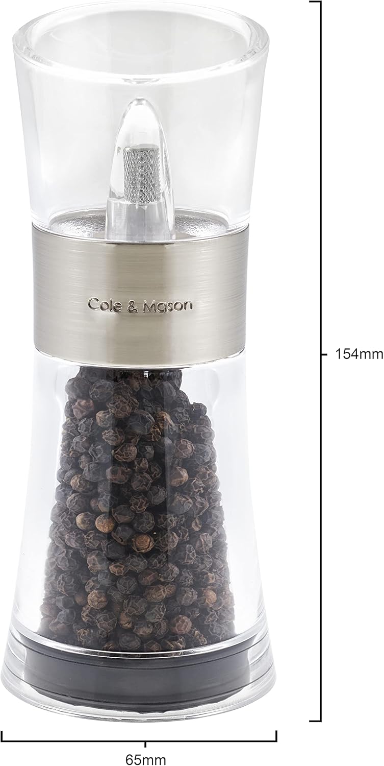 Buy 1 get 1 Cole & Mason H581780 Flip 180 Chrome Salt and Pepper Mills | Classic Inverta | Acrylic | 154mm | Gift Set | Includes 2 x Salt and Pepper Grinders | Lifetime Mechanism Guarantee