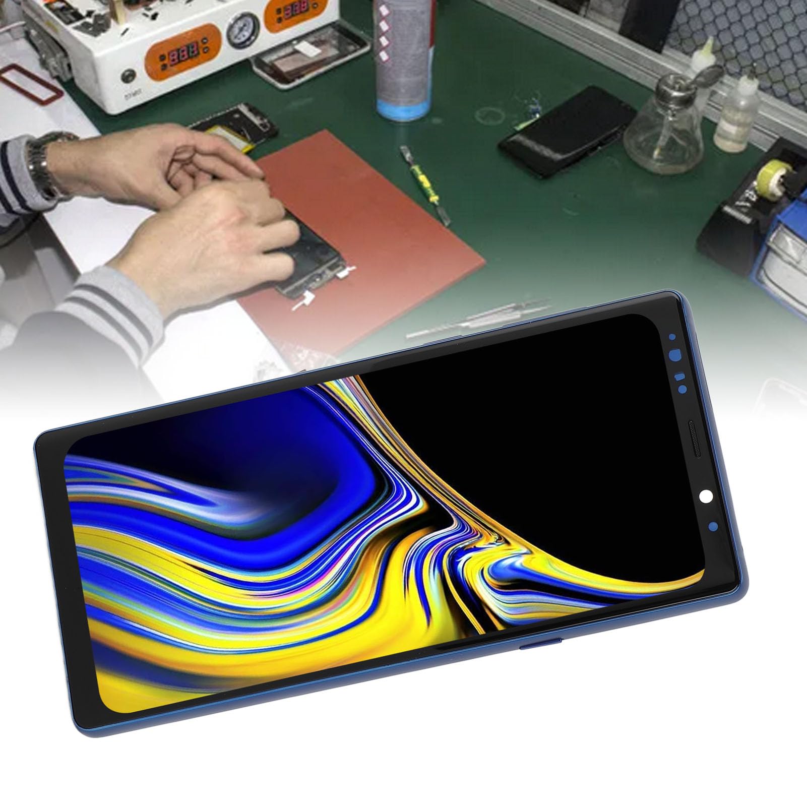 Tbest Kit de Reemplazo de Pantalla LCD 6.4in para Note 9 (Blue)