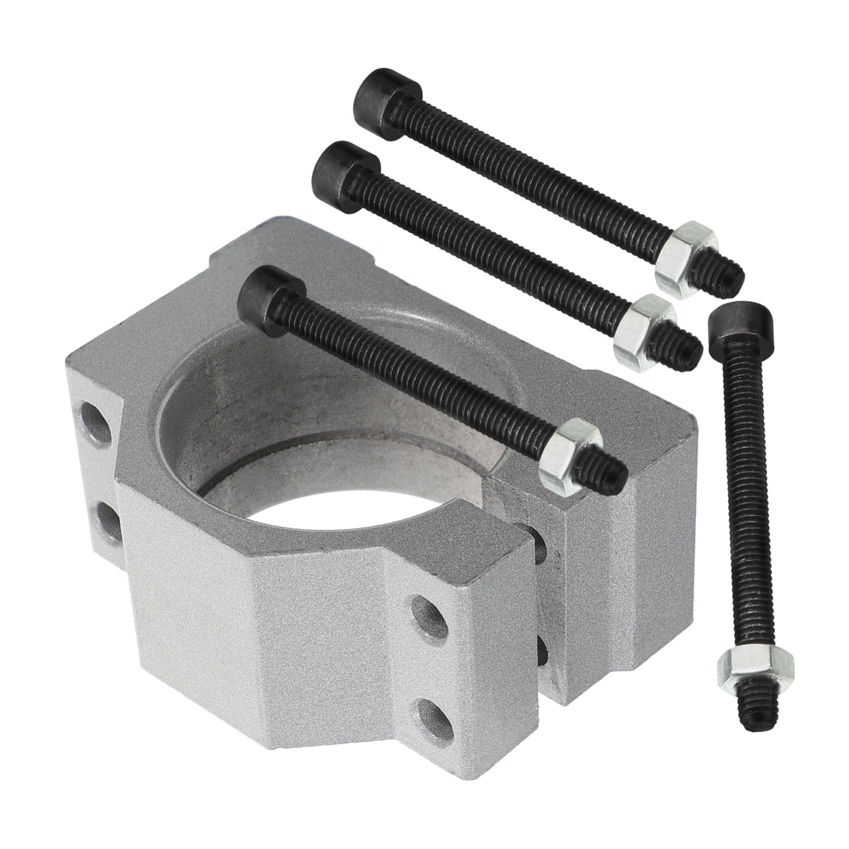 OSALADI Accessory Holder Jig CNC Machine Spindle Bracket Spindle Motor Holding Bracket Spindle Motor Mounting Clamp Bracket Spindle Motor Mounting Hardware Aluminium Alloy Silver
