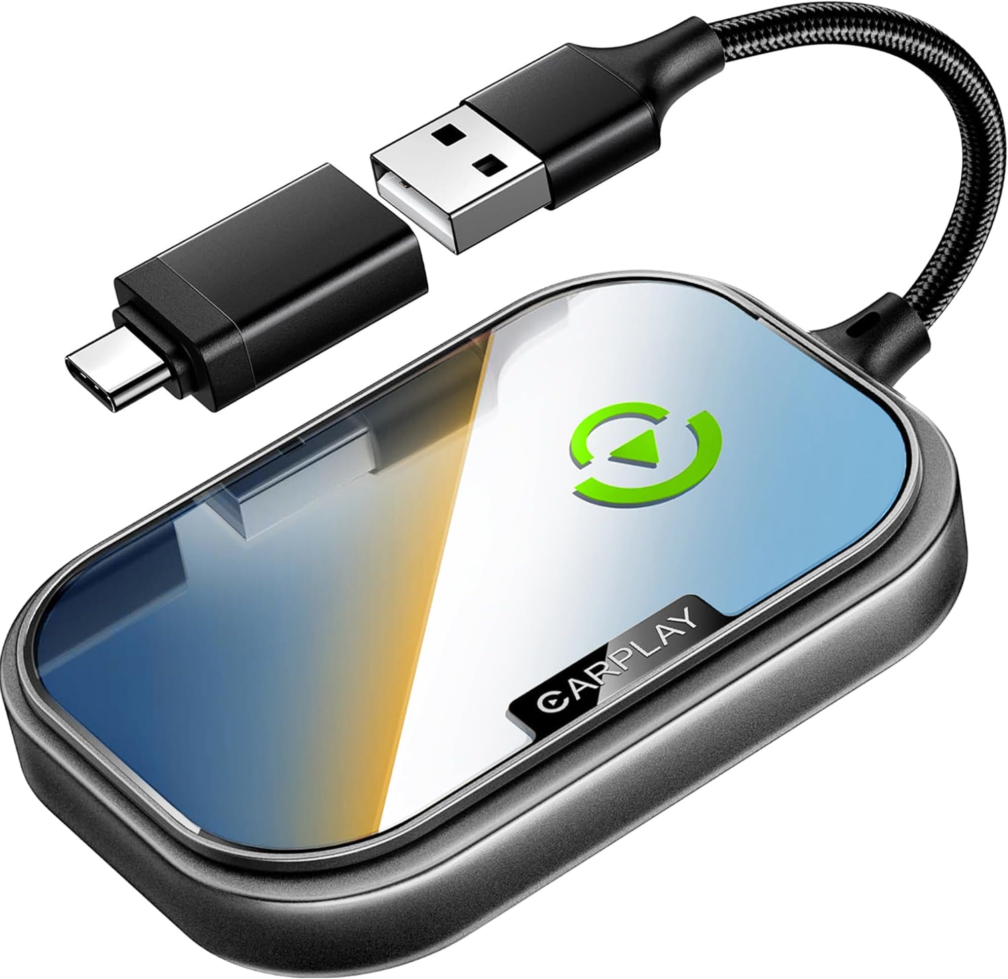 Wireless CarPlay Adapter for Apple iPhone, Converts Factory Wired CarPlay to Wireless CarPlay 2024 Upgrade Plug & Play Auto Connect Fast Easy Use for Cars from 2015 & iPhone iOS Space Gray