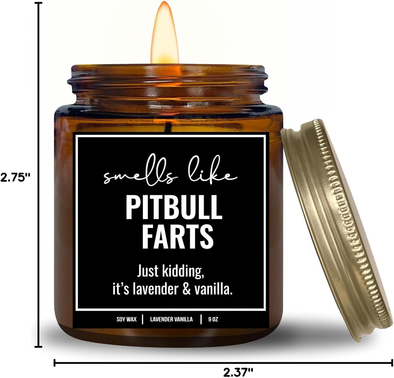 You Nique Designs Smells Like Pitbull Farts Soy Candles for Pitbull Lovers - Pit Bull Mom Gifts for Women - Pitbull Mom Present Dog Farts Candle 4oz - Gifts for Dog Lovers (Lavender & Vanilla A)