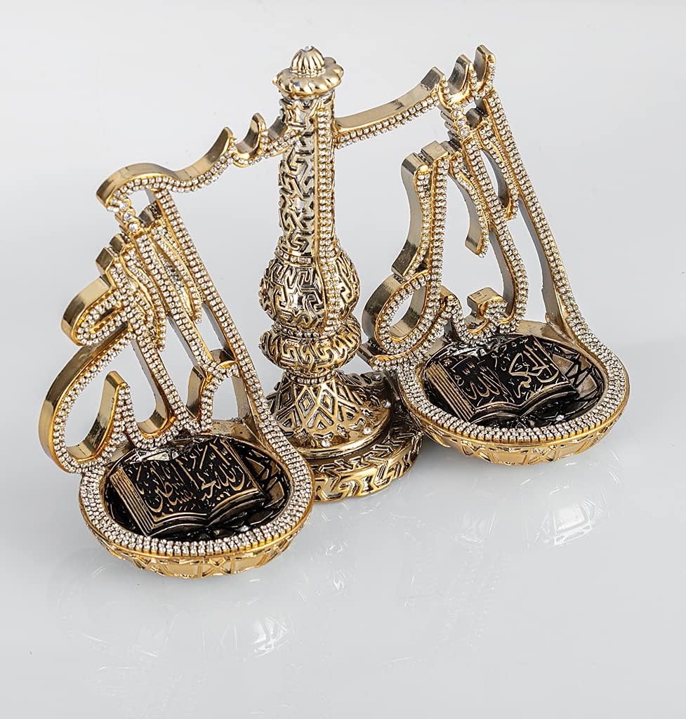 LaModaHome Name of Allah and Mohammad Scales Design Islamic Sculpture for Home