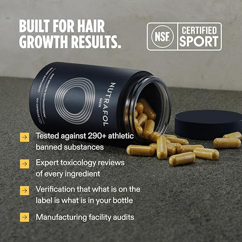 Miniatura 9 de Nutrafol Suplementos de Crecimiento Capilar para Hombres, Clínicamente Probados para Cabello Visiblemente más Grueso y Cobertura del Cuero
