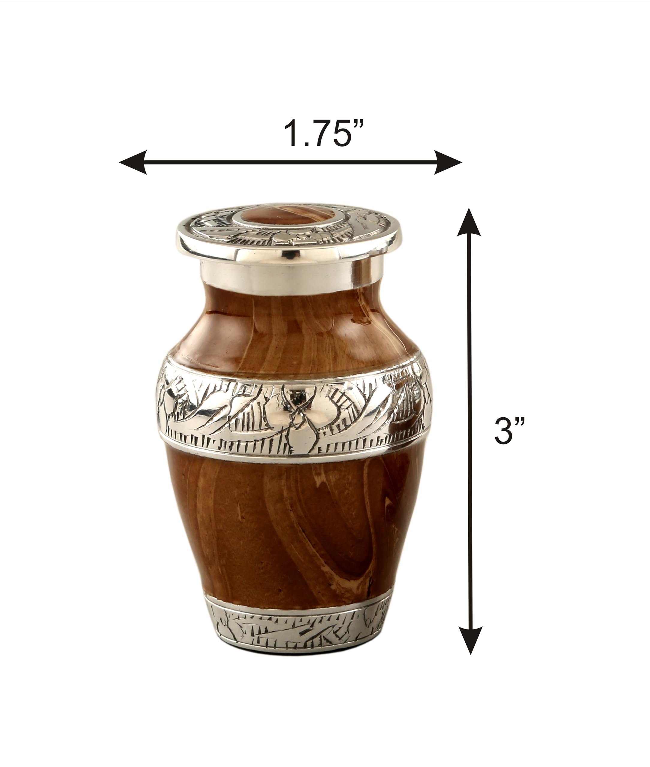 Juego de 4 urnas de recuerdo de metal con acabado de madera, mini urnas para cenizas humanas, urnas decorativas, urnas funerarias, mini urna conmemorativa grabada a mano para mujeres