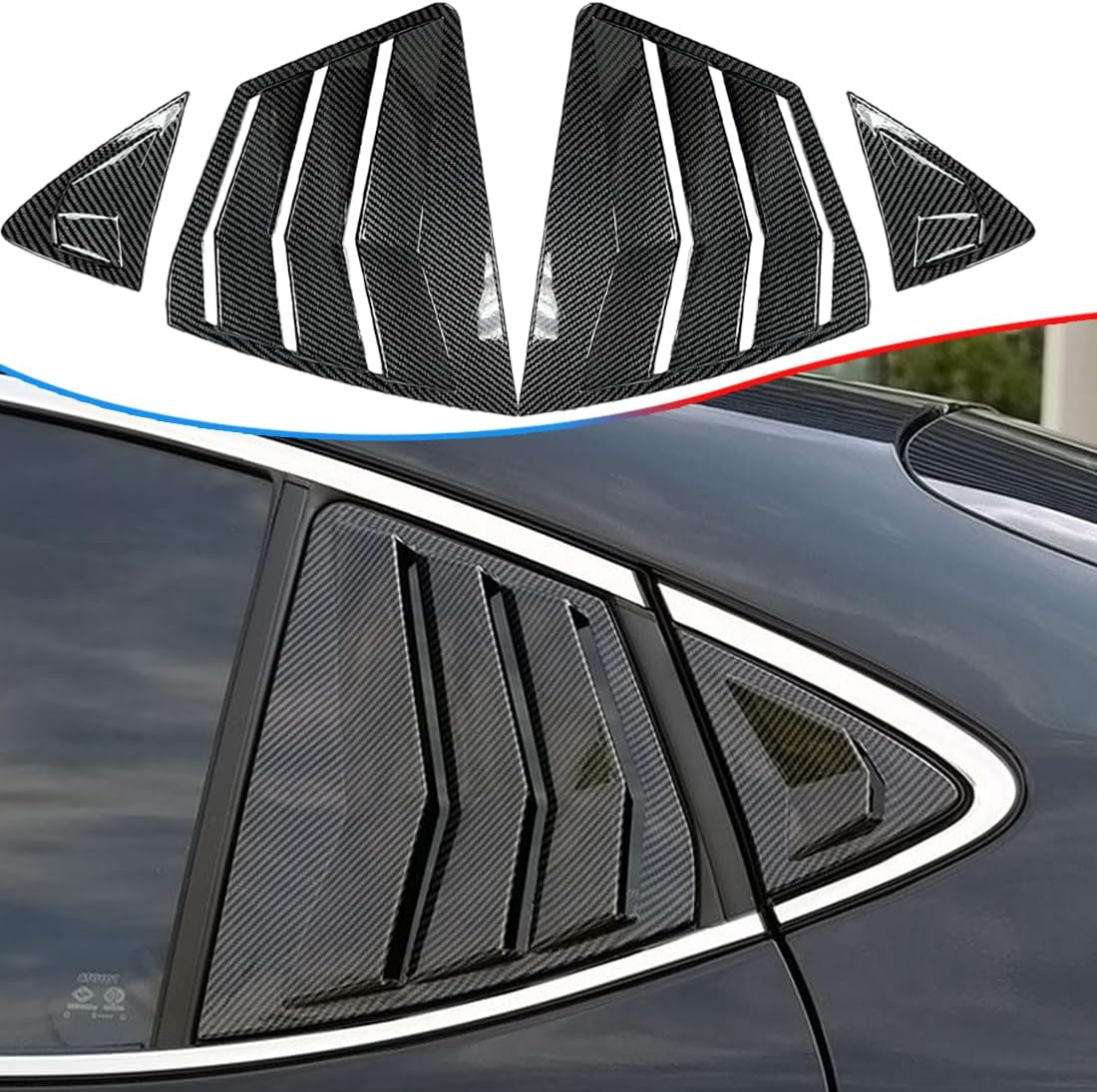 Window Louver，MUXEE 2Pcs Side Vent Window Louvers for Toyota Camry 2025 2026, ABS Print Sport Window Decorative Covers, Exterior Trim Accessories - Carbon Fiber