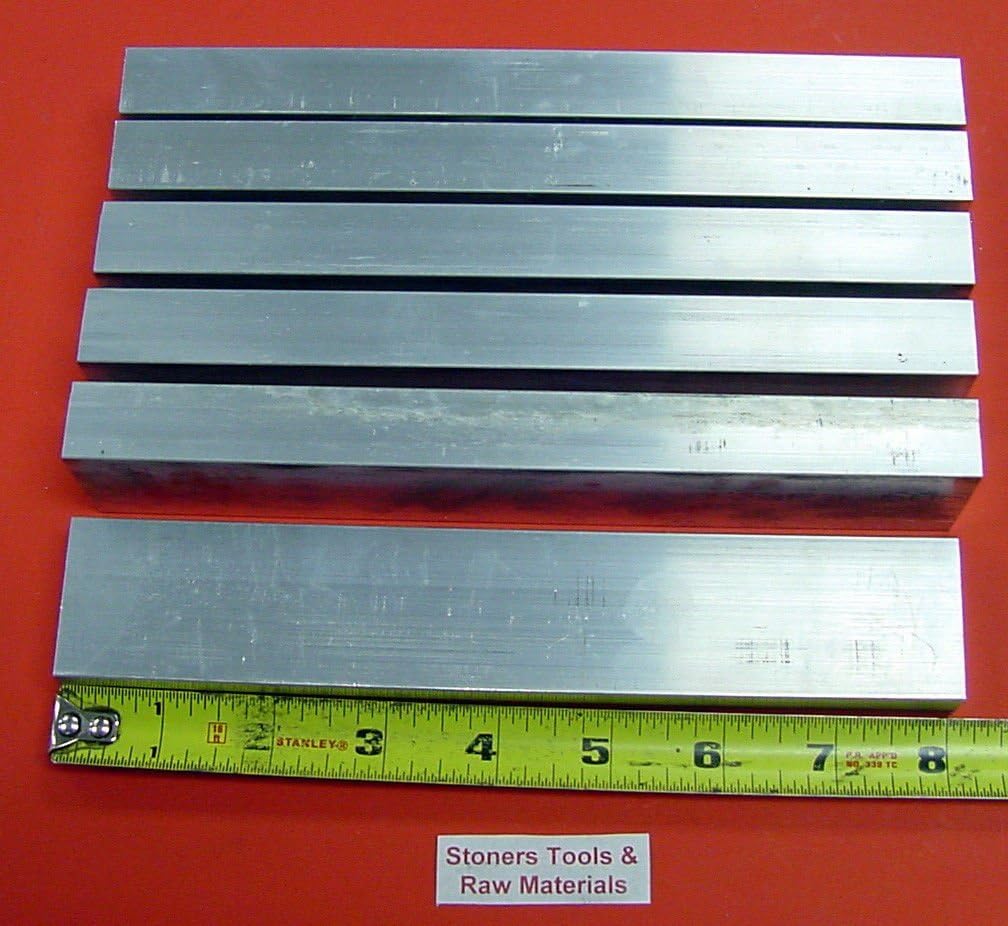 6 Pieces 1/2" X 1" Aluminum 6061 Flat BAR 8" Long Solid .500" T6511 Mill Stock