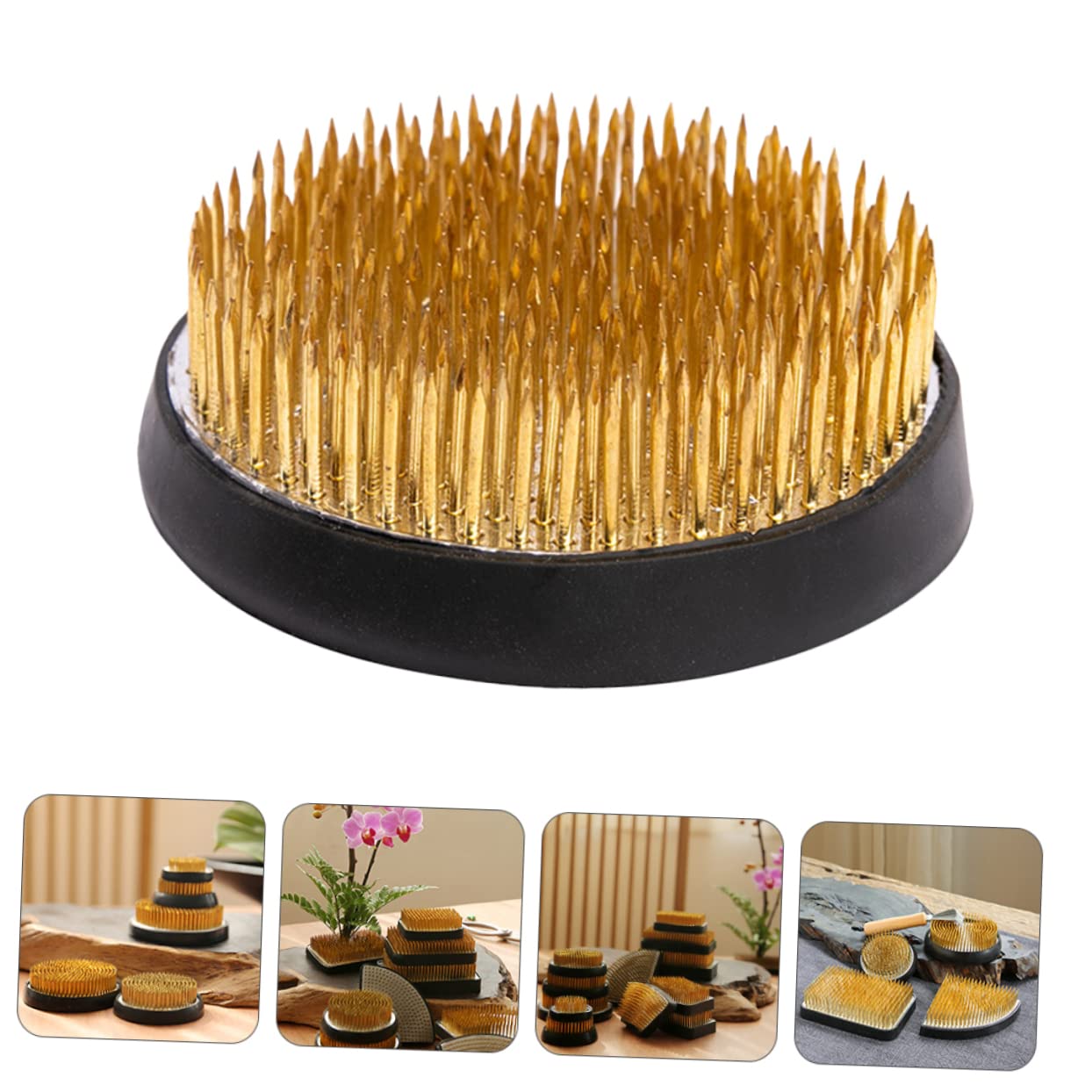 Beatifufu Flower Arrangement Holder Flower Arranging Tool Copper Needle Nonslip Base