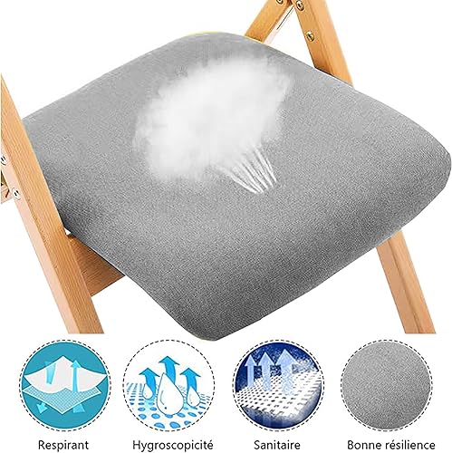 Miniatura 4 de QQXX Silla plegable de madera con respaldo cómoda silla de comedor plegable con asientos acolchados silla plegable de madera portátil para oficina