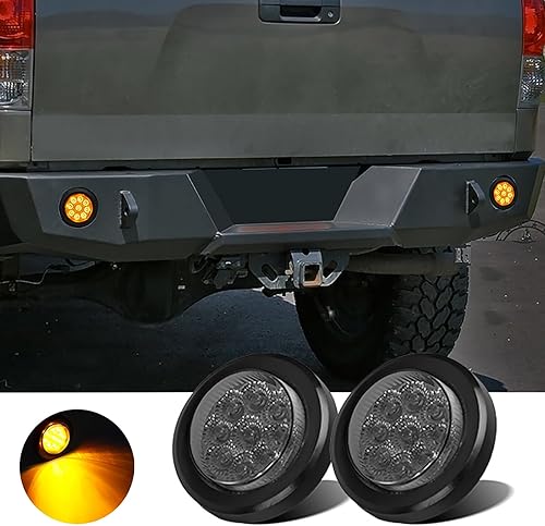 Miniatura 3 de Baceyong Luces de marcador de remolque, 10 luces redondas de remolque ámbar de 2 pulgadas para camiones de caravana, luces de marcador de