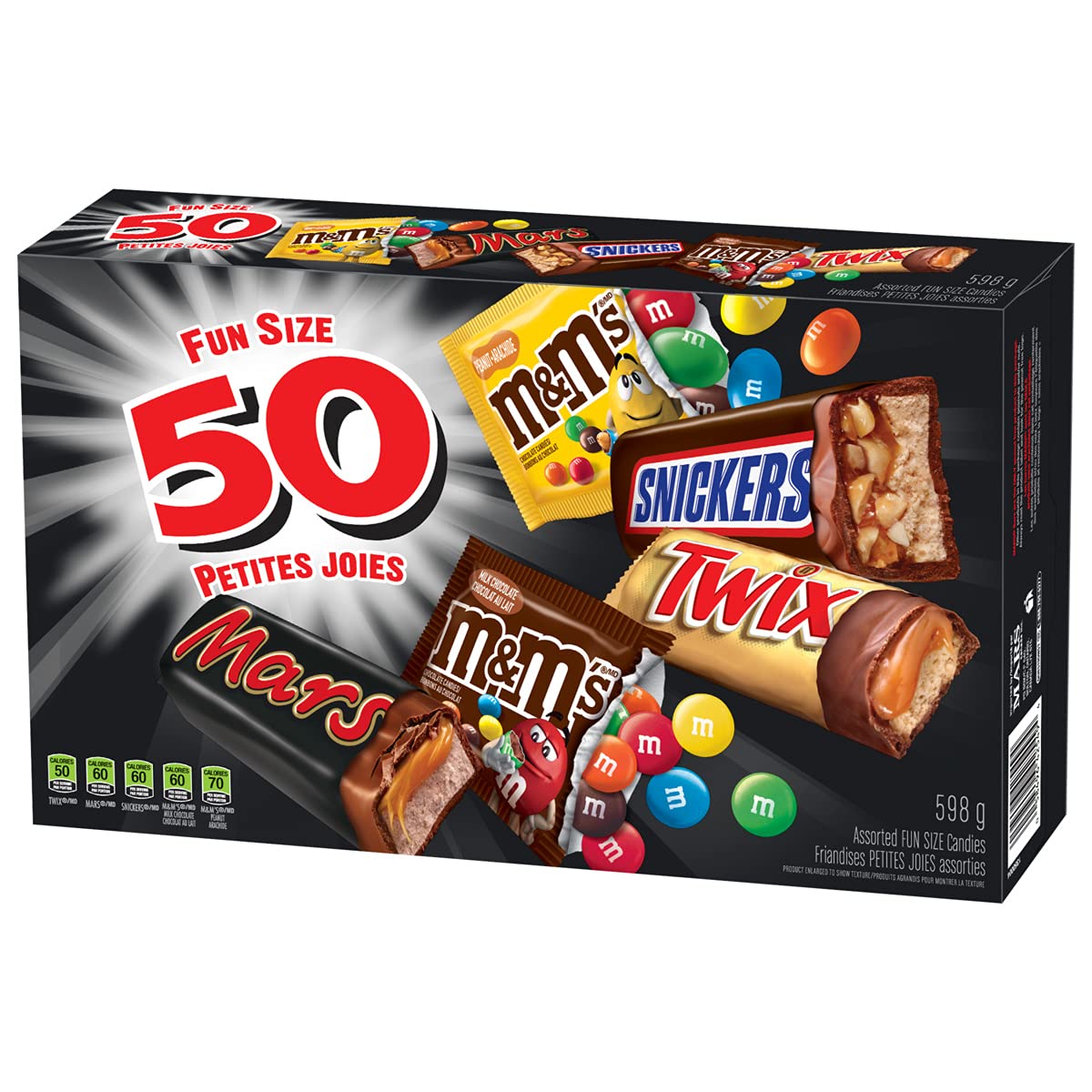 MARS ASSORTED Chocolate Halloween Candy Bars, Variety Pack, 50 count