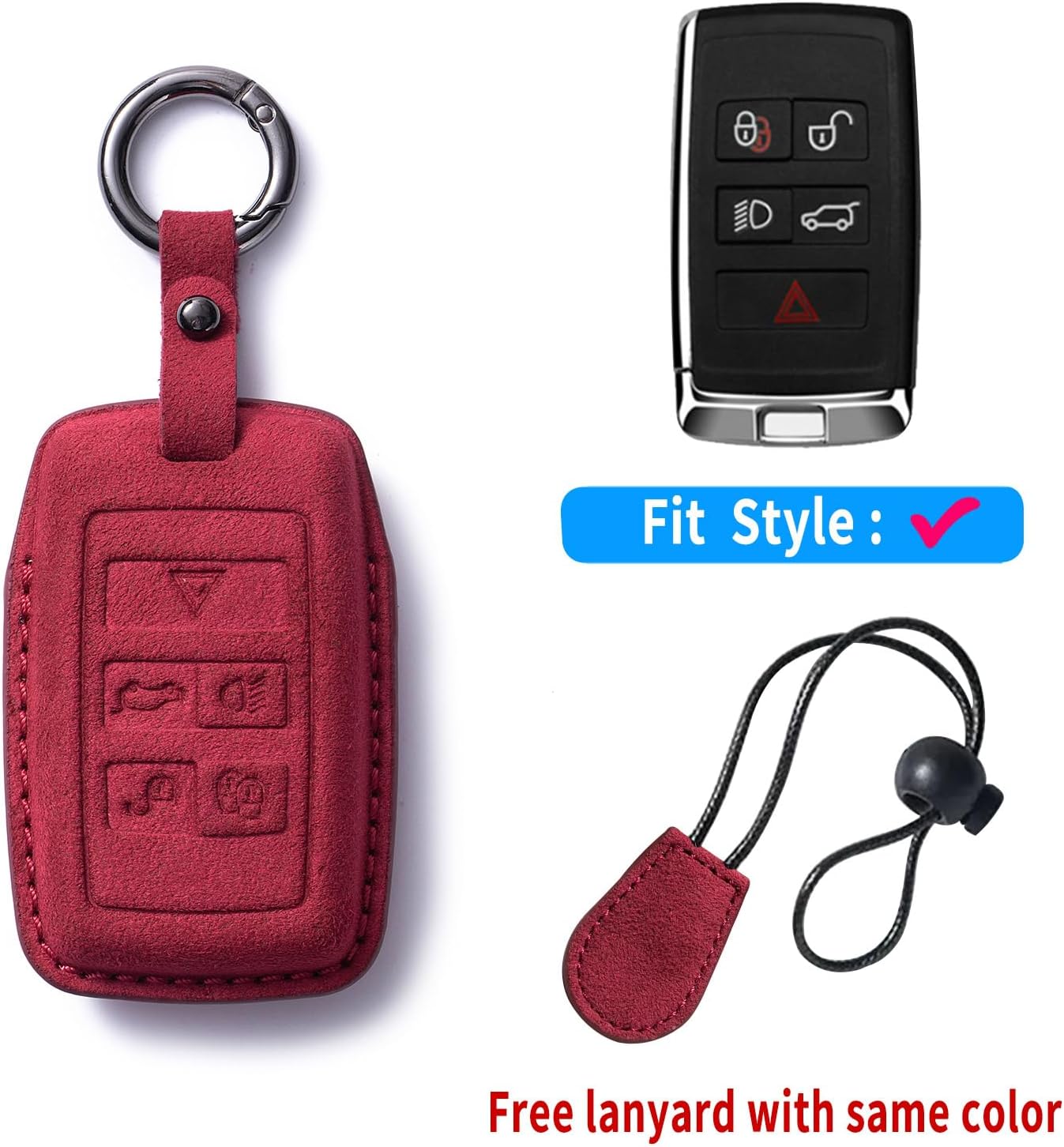 for Key Fob Cover Compatible with Evoque Velar Sport Discovery Freelander2 LR4 Sport Jaguar XF XJ XE F-PACE F-Type 2018-2024 Smart Key