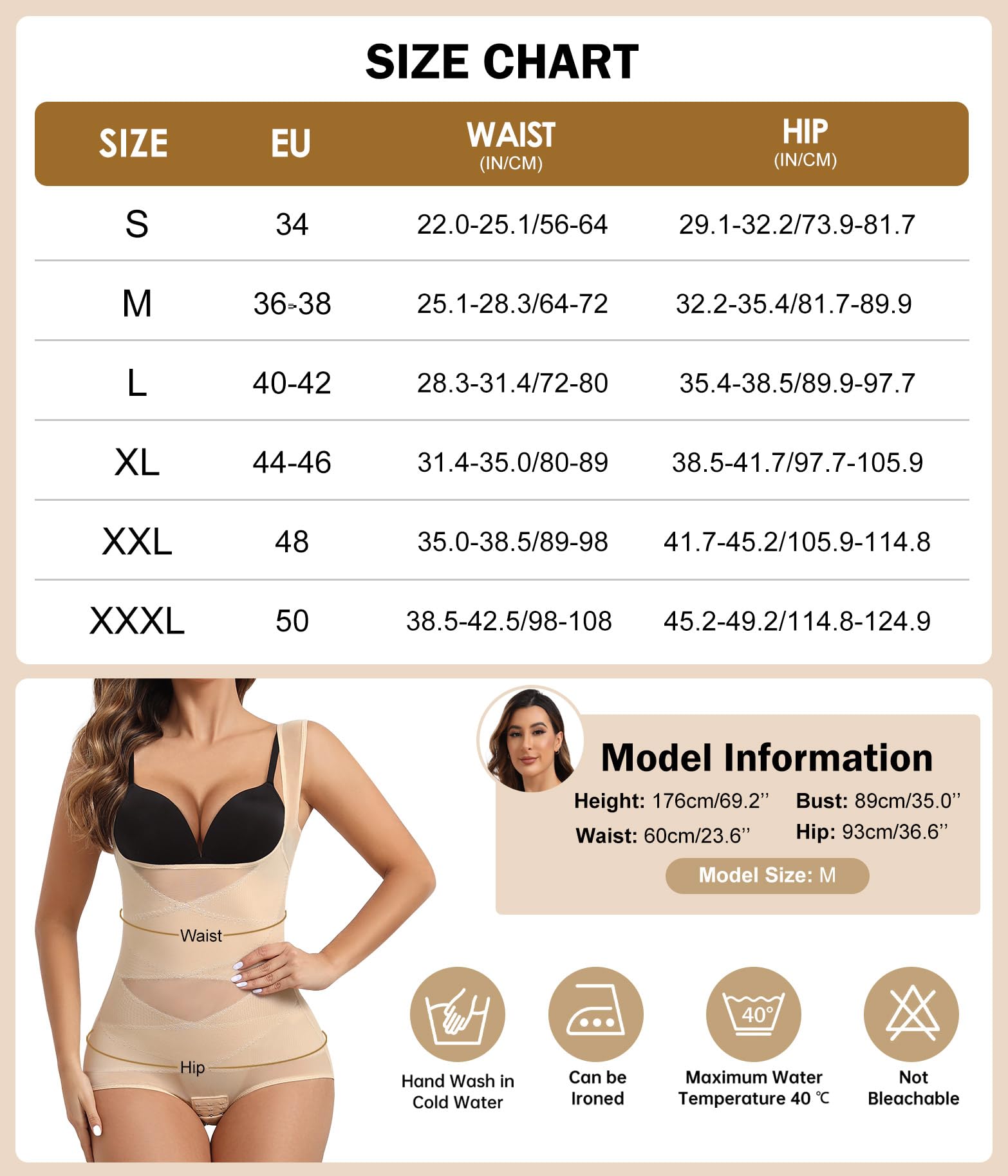 Tuopuda Damskie body wyszczuplające brzuch niewidoczne płaskie body wyszczuplające rzeźbienie wyszczuplające bielizna modelująca body kombinezon bez rękawów