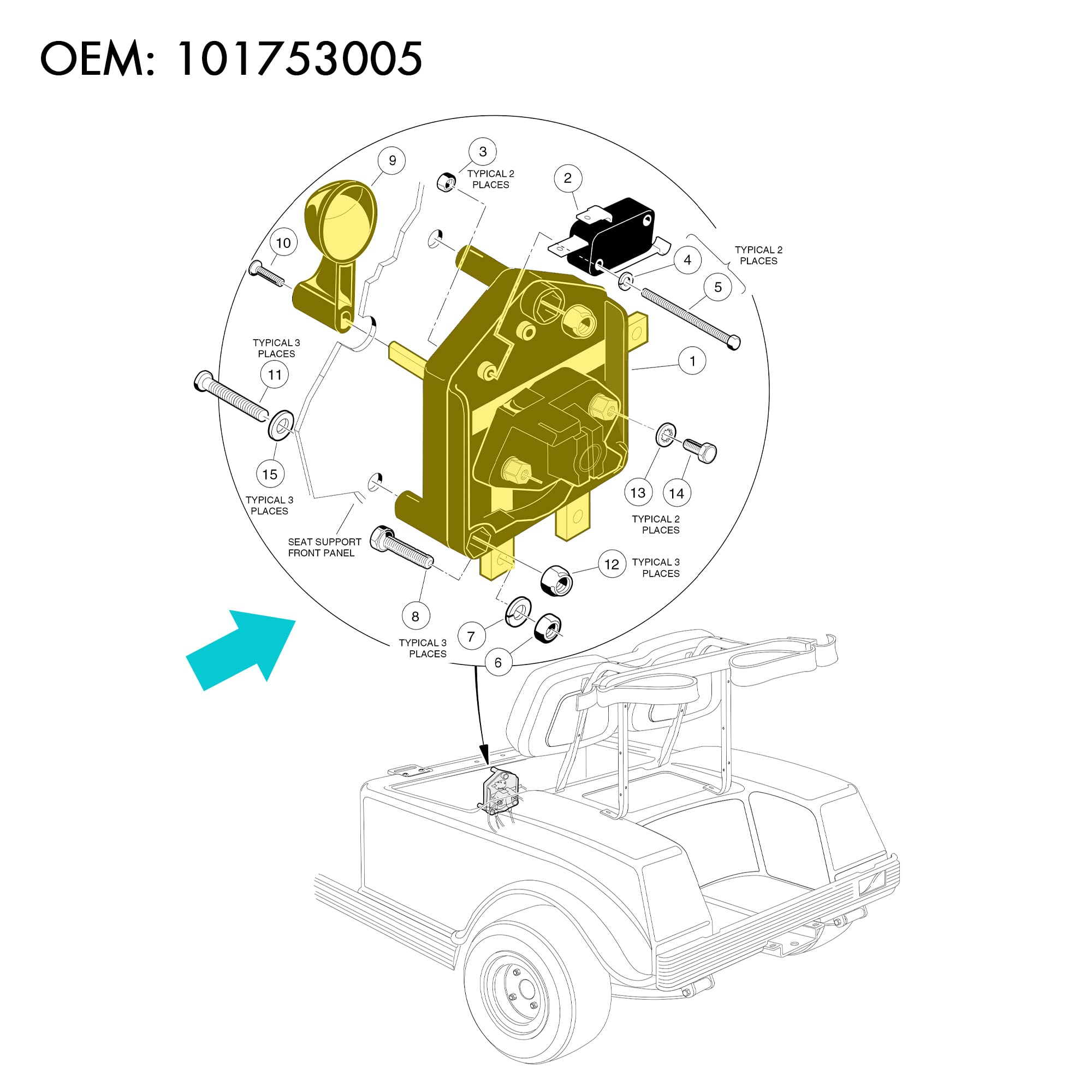 Amazon.com: 10L0L Golf Cart Forward and Reverse Switch with Handle Fits Club  Car 96-Up DS 48 Volt, Replaces 101753005 : Sports & Outdoors