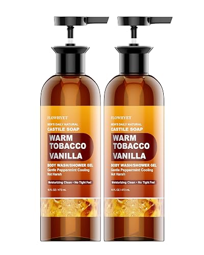 FLOWHYET Men鈥檚 Natural Tobacco Vanilla Castile Soap 2 Pack