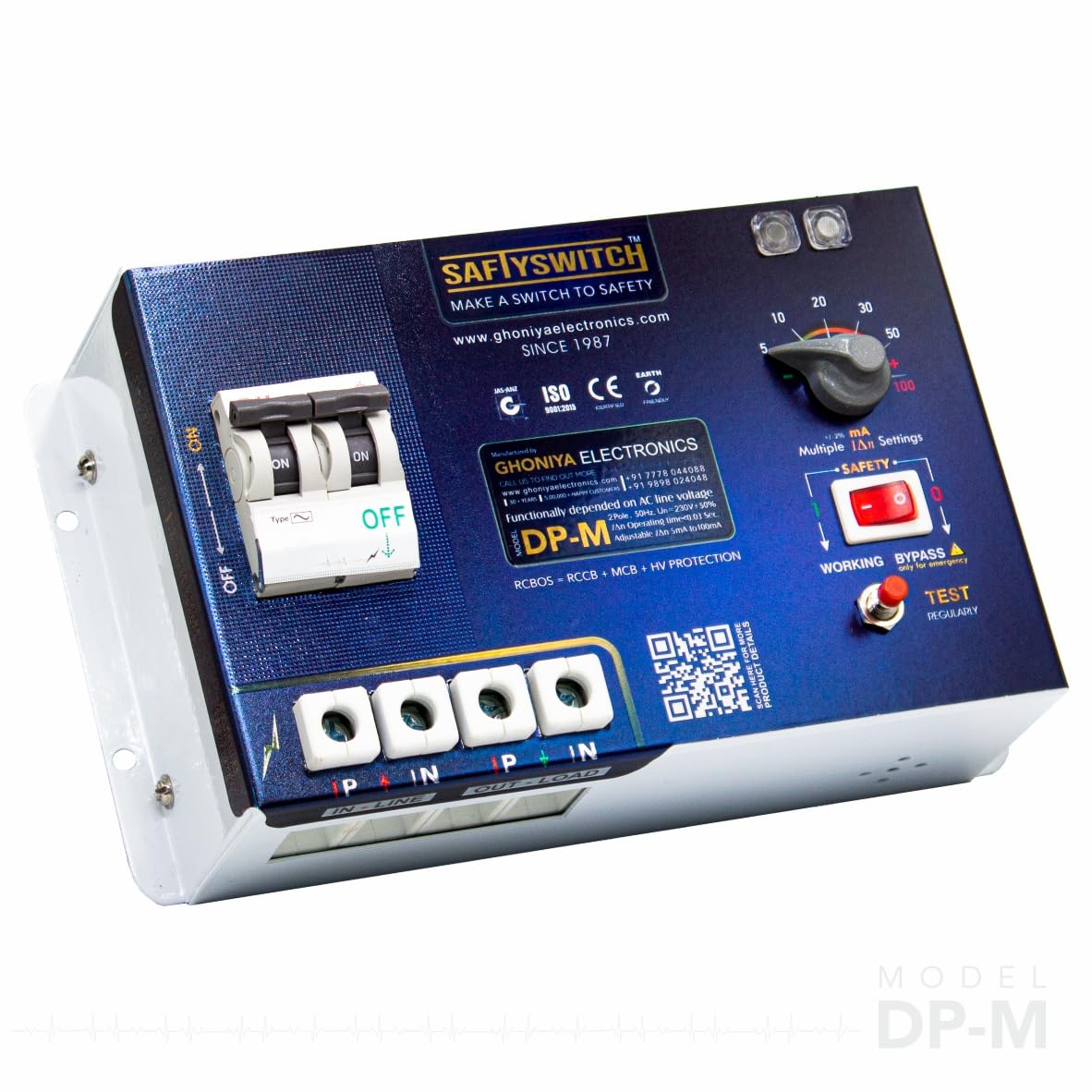 Saftyswitch DPM 40A Single Phase 2 Pole Circuit Breaker | RCCB | ELCB ...