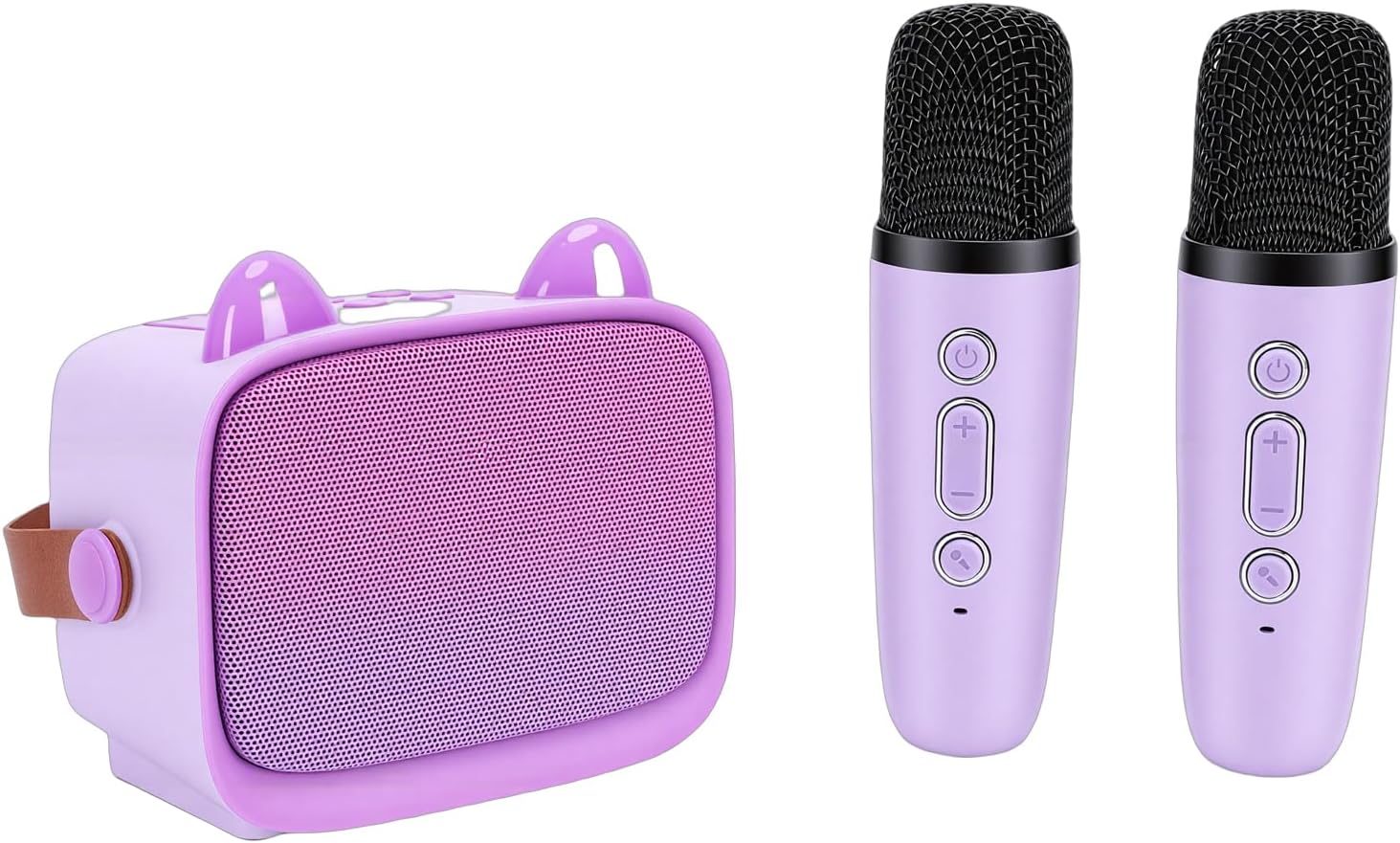 Yctze Mini Karaoke Machine for Kids, 5 Sound Modes Karaoke Machine, Dual Microphone with Double Noise Reduction Technology, Ideal for Kids Home (Violet)