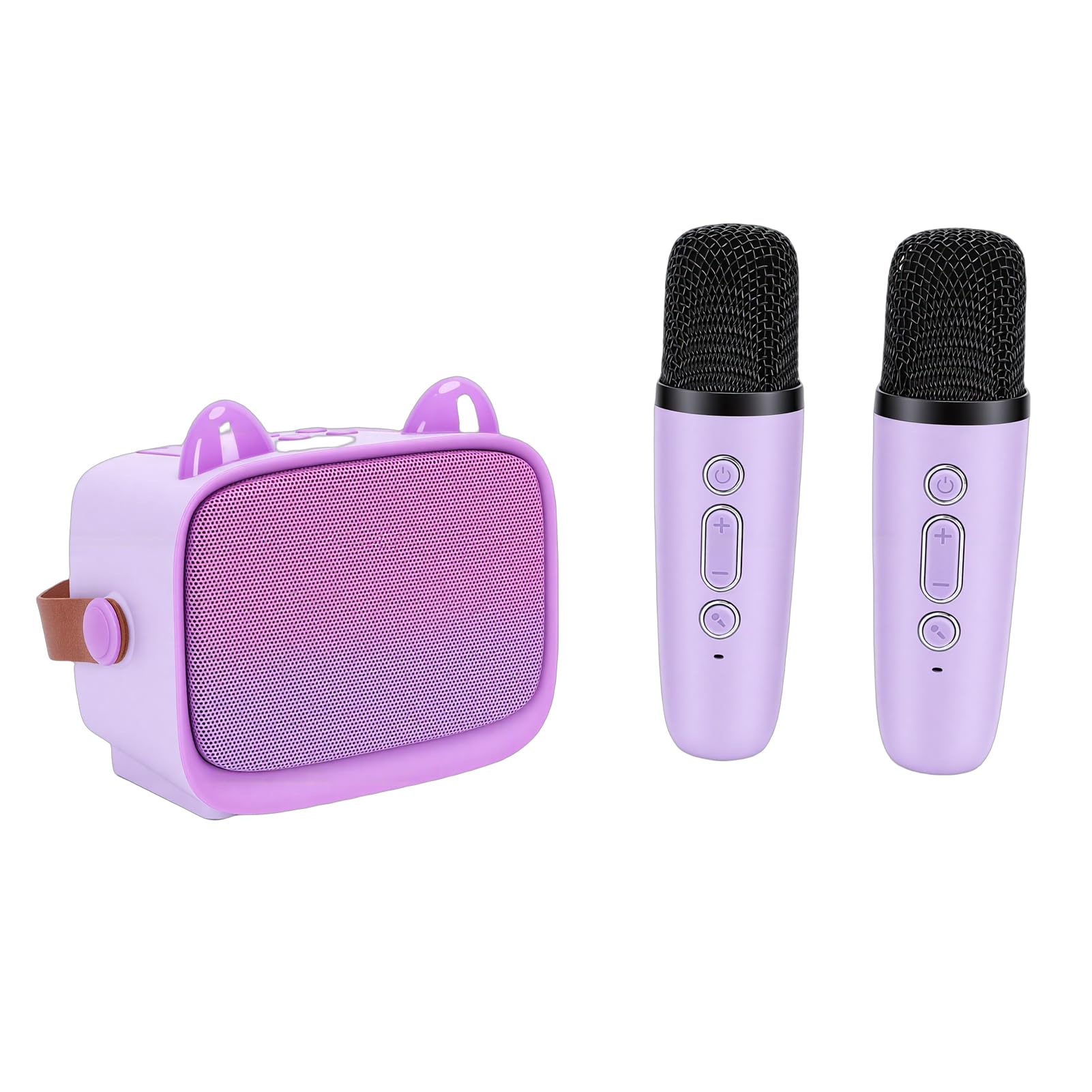 Sorandy Máquina de Karaoke, Mini Máquina de Karaoke para Niños, Altavoz Bluetooth, Micrófono Inalámbrico con 5 Modos de Sonido y Procesamiento de Señal Digital, Ideal para el Hogar, Viajes y (Purple)