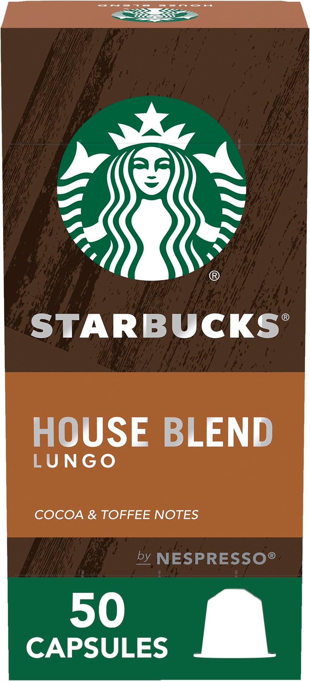 By Nespresso, House Blend (50-Count Single Serve Capsules, Compatible With Nespresso Original Line System), Box - 0.126 Pounds