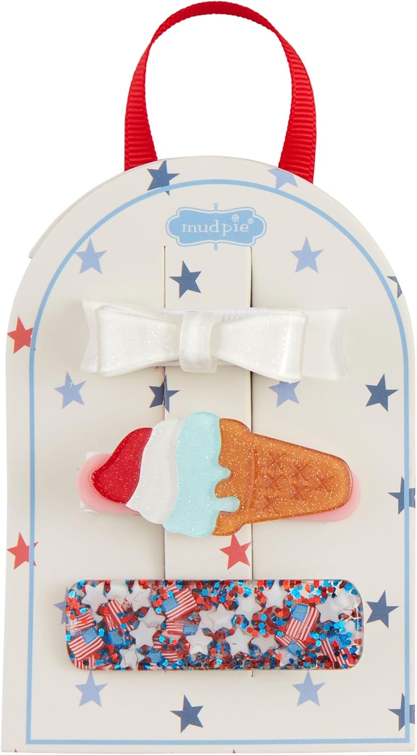 Mud Pie Children's Bow Fourth Hair Clips