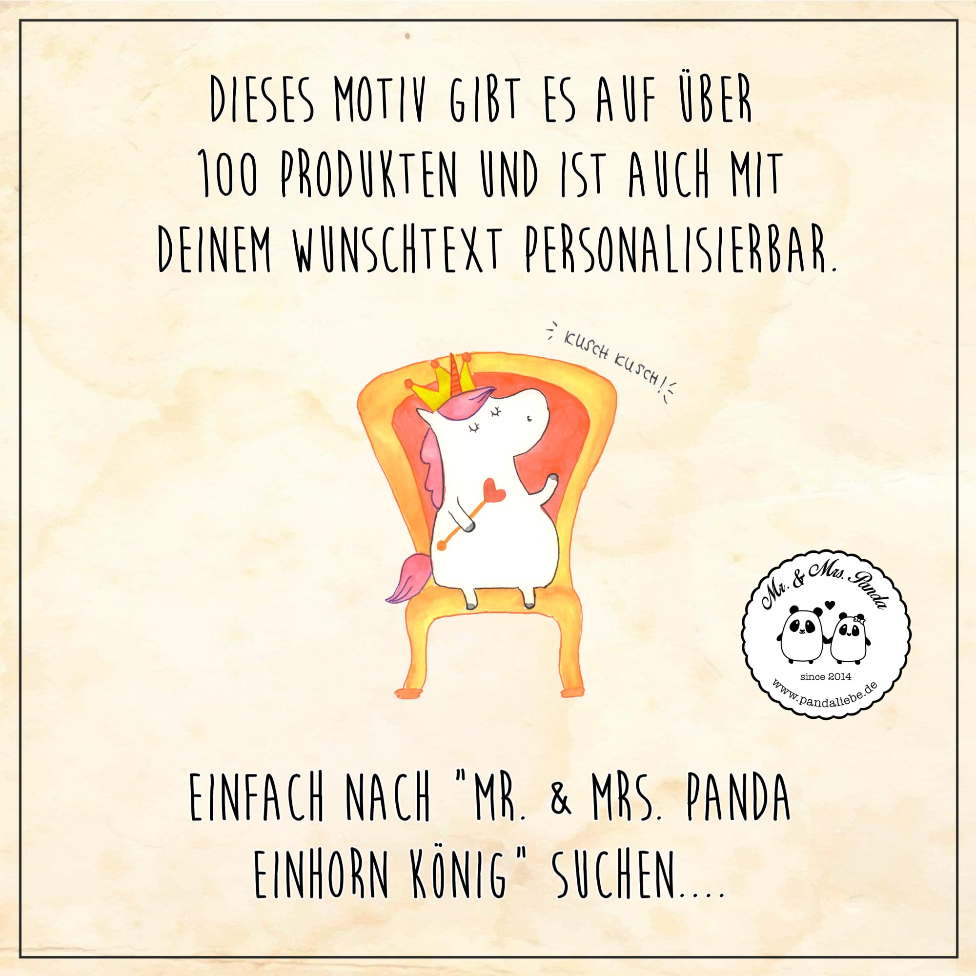 Mr. & Mrs. Panda Personalisierte Fußmatte Einhorn König 40 x 60 cm - Geschenke, Bundeskanzler, Schmutzfangmatte personalisiert, Unicorn, Prinzessin, Krone, Fussmatte mit Namen, personalisierbar