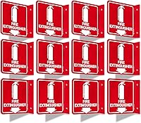 Vista 1 de Señal de extintor de incendios T&R, extintor de incendios con flecha hacia abajo - Paquete de 12 - Acrílico de 6 x 6 pulgadas, 2 orificios