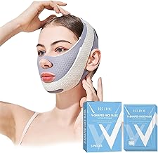 Chin Strap for Double Chin V Line Face Lifting Chin Mask Chin Strap with 2 Gel Mask Reusable Double Chin Lift Mask Breathable and Comfortable Used to Enhance the Jawline for Women Men