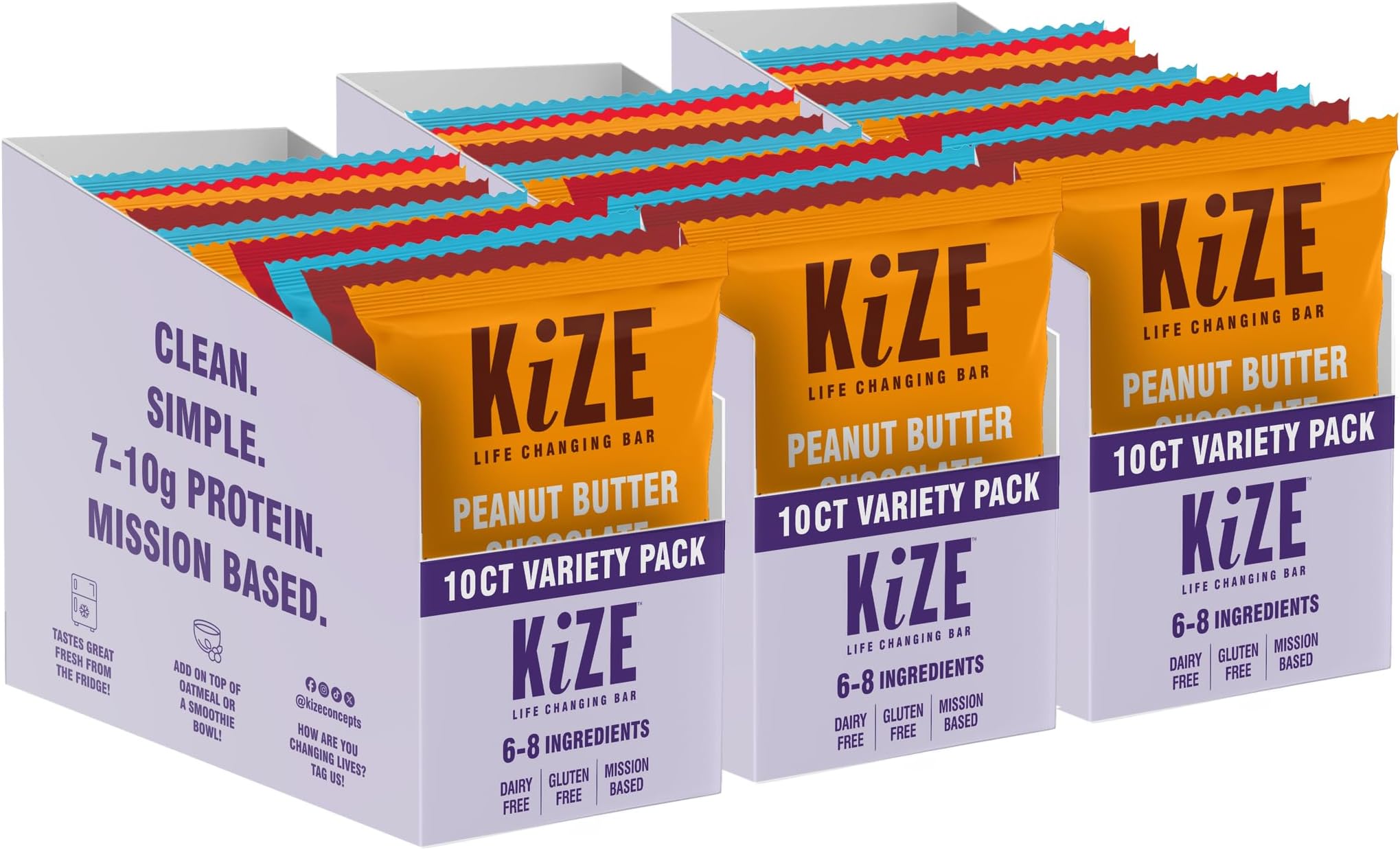- Energy Bars - Best Sellers Variety Pack - 30-Count -Gluten Free, Dairy Free Options, Non-GMO, and High Protein Meal Replacement Energy Bars, Clean and Simple Food Ingredients - 7-10g High Protein Snacks (30 Count)