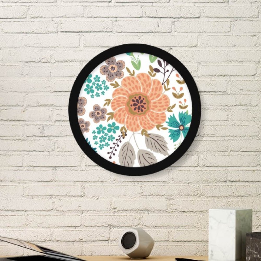 Cadre Photo Ronde Bois Noir Sun Fleur d'Oranger Peinture Artisanale