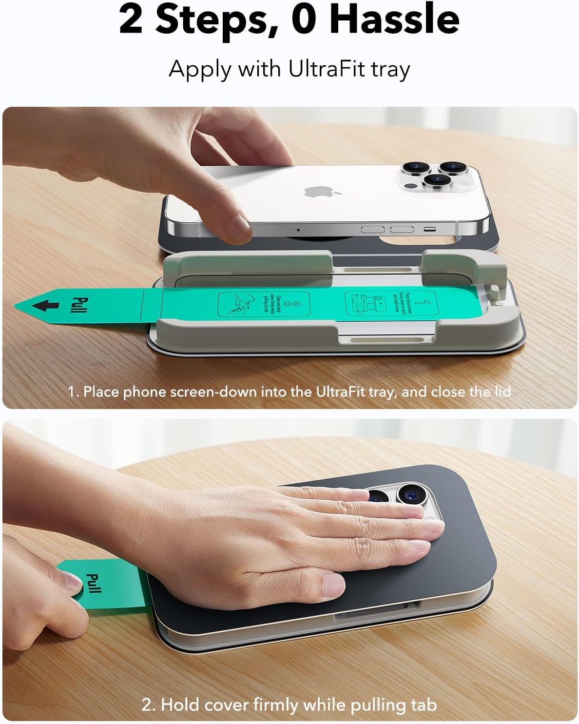 ESR 3 Pack for iPhone 14 Pro Max Screen Protector, Military Grade Shatterproof, 9H Hardness, Full Coverage Tempered Glass with UltraFit Tray - Image 3