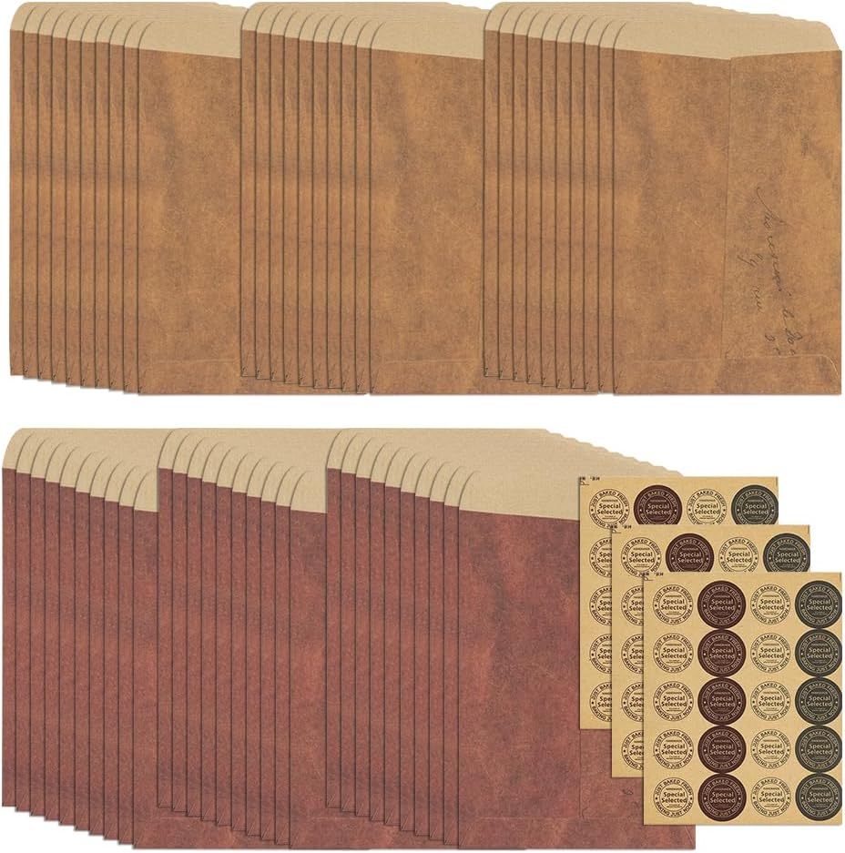 WYAN 60 Pieces Envelopes Set Vintage,Vintage Kraft Paper Envelopes ...