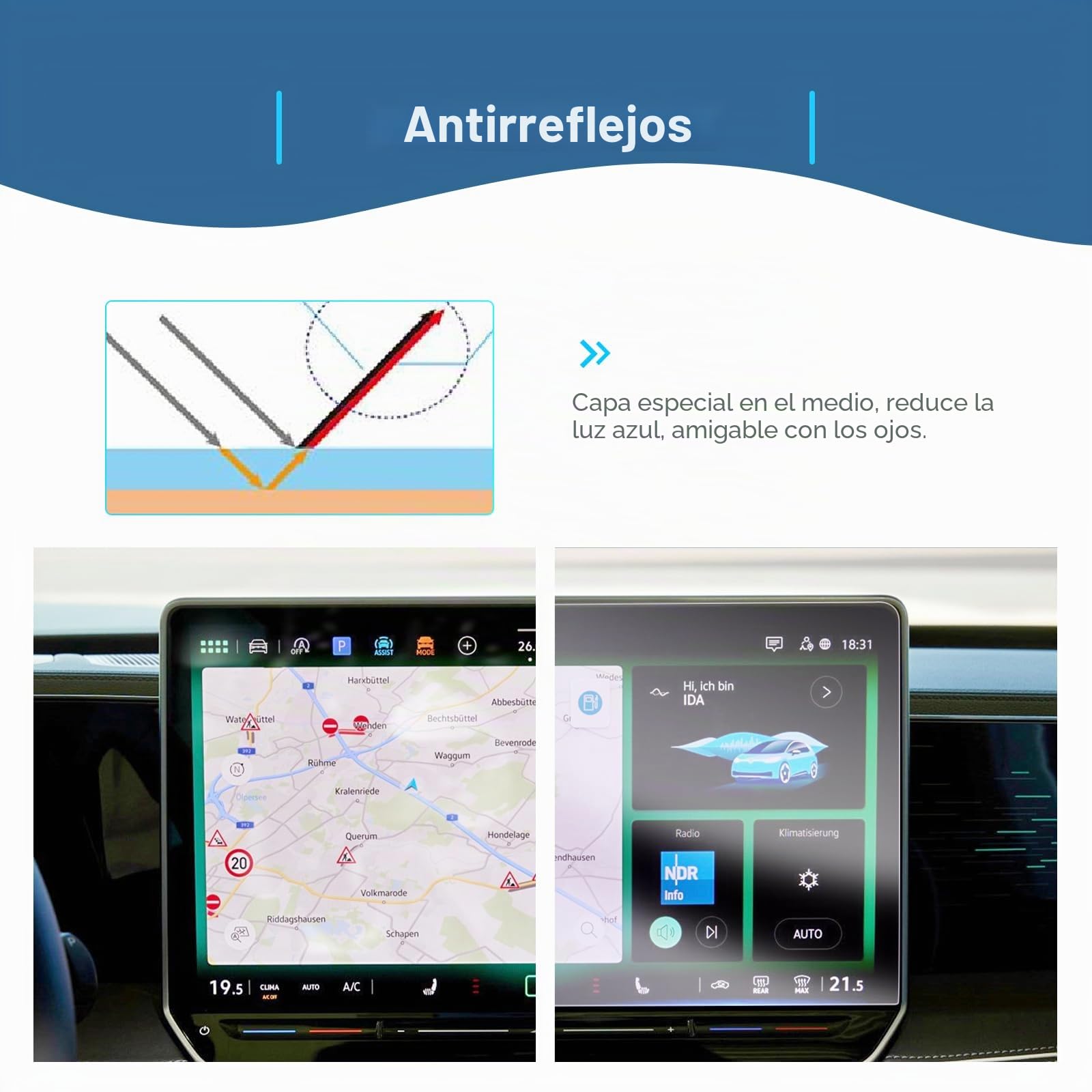 GAFAT [2 PZS] Compatible con VW Tiguan 3 / Tayron 2025 2026 2027 2026 15" Navigation Protector de Pantalla, Nano Protectores para Nuevo Tiguαn iii 2024-15" Discover Pro Max, 6H Antiarañazos