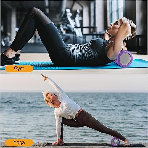 Miniatura 7 de Juego de rodillos de espuma 5 en 1 para masaje muscular de tejido profundo, rodillo de ejercicio de fitness de punto de activación, pelota