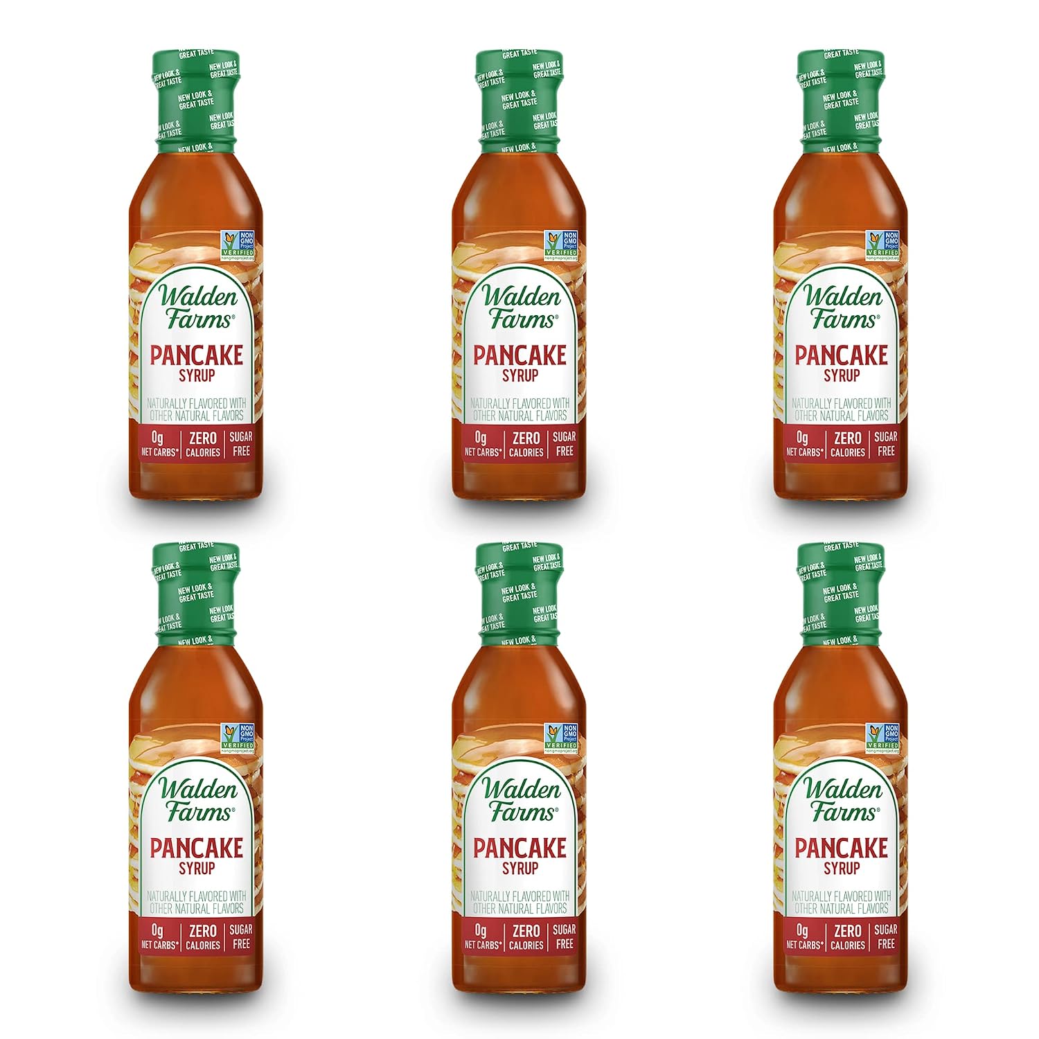 Walden Farms Pancake Syrup 12 oz (Pack of 6) Sweet Syrup - Near Zero Fat, Sugar and Calorie - For Pancakes, Waffles, French Toast, Ice Cream, Desserts, Snacks, Appetizers and Many More
