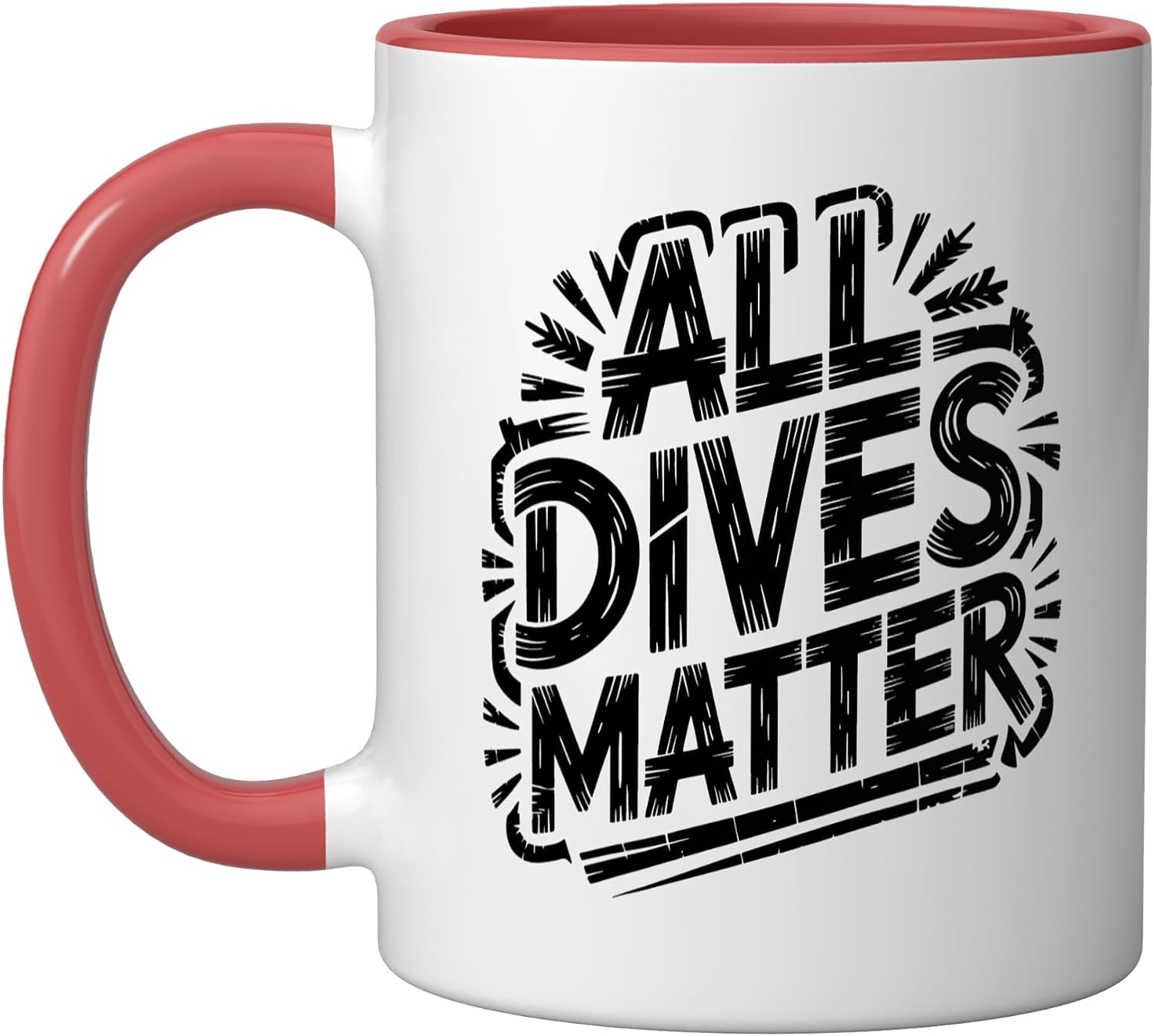 Dives Matter Dumpster Diver Trash Picker Humor Parody Ceramic Mug, Pink/White, 15oz image 5