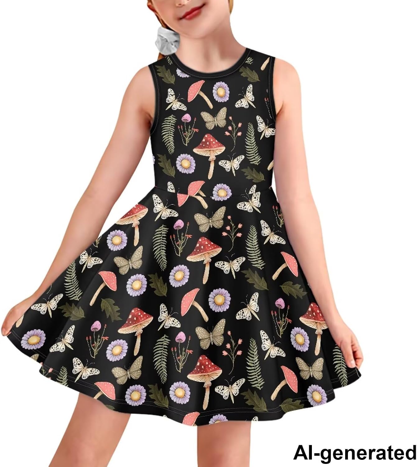 Girls Cute Dress Sleeveless Swing Skater A-Line Dress Casual Party Summer Outfits Funny Print