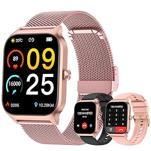 Smart Watch for Women Fitness Tracker Rose Gold Bluetooth Make Answer Call Digital Mens watches Waterproof Run Smartwatch