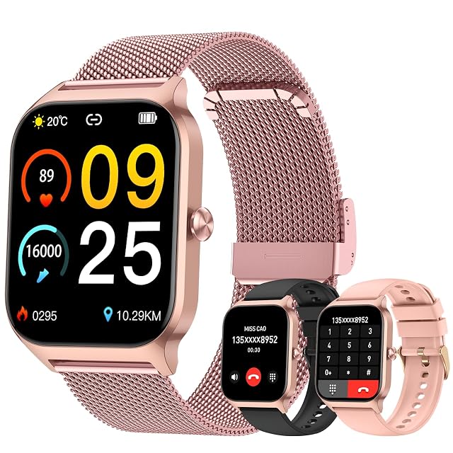 Smart Watch for Women Fitness Tracker Rose Gold Bluetooth Make Answer Call Digital Mens watches Waterproof Run Smartwatch