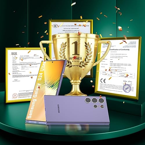 Miniatura 4 de Fotbor Paquete de 2+5 protectores de pantalla y protector de lente de cámara para Samsung Galaxy S24 Ultra, sin polvo, fácil instalación, soporte