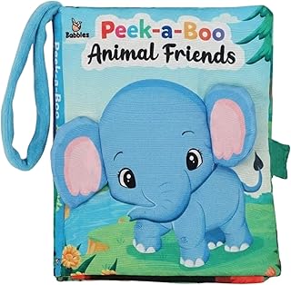 Babbles Peek-A-Boo Animal Baby Book, Soft Cloth Book for Infants & Toddlers with Crinkle Pages, Flaps & Textures, Sensory Price In India