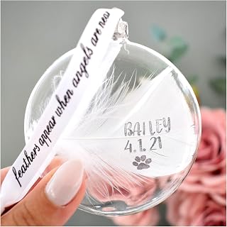 A Personalised Feather Bauble Any Name/Date. Christmas Gift For Him Her Mum Dad Nan Grandad Sister