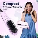 Vega Mini Hair Straightener Brush-Natural Straight in Few Min for Women | Thermoprotect Technology, Ceramic Coated Bristles | 2 Heat Settings, Straightening Brush, Hot Brush, (Go Mini Series, VHSB-05) gallery image