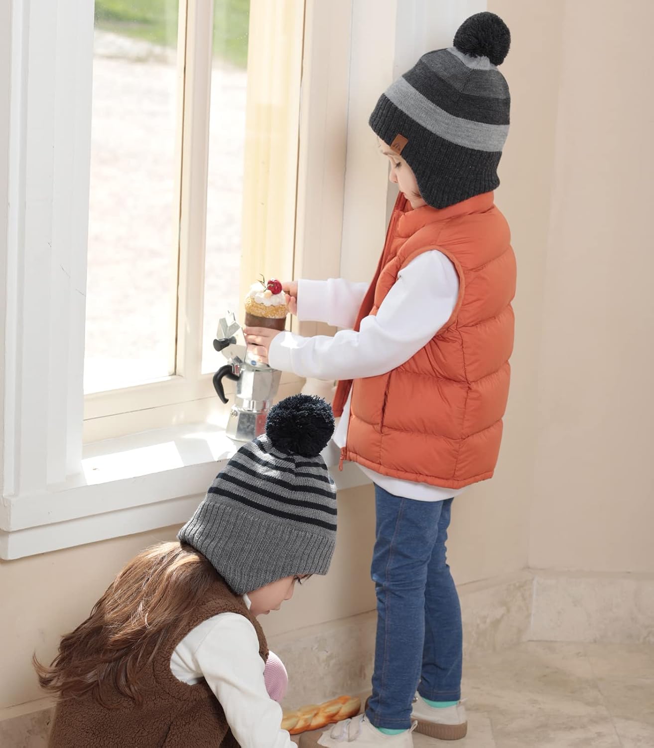 Boys Winter Hat Baby Beanies with Earflap Upgrade Fleece-Lined Skiing Toddler Hat