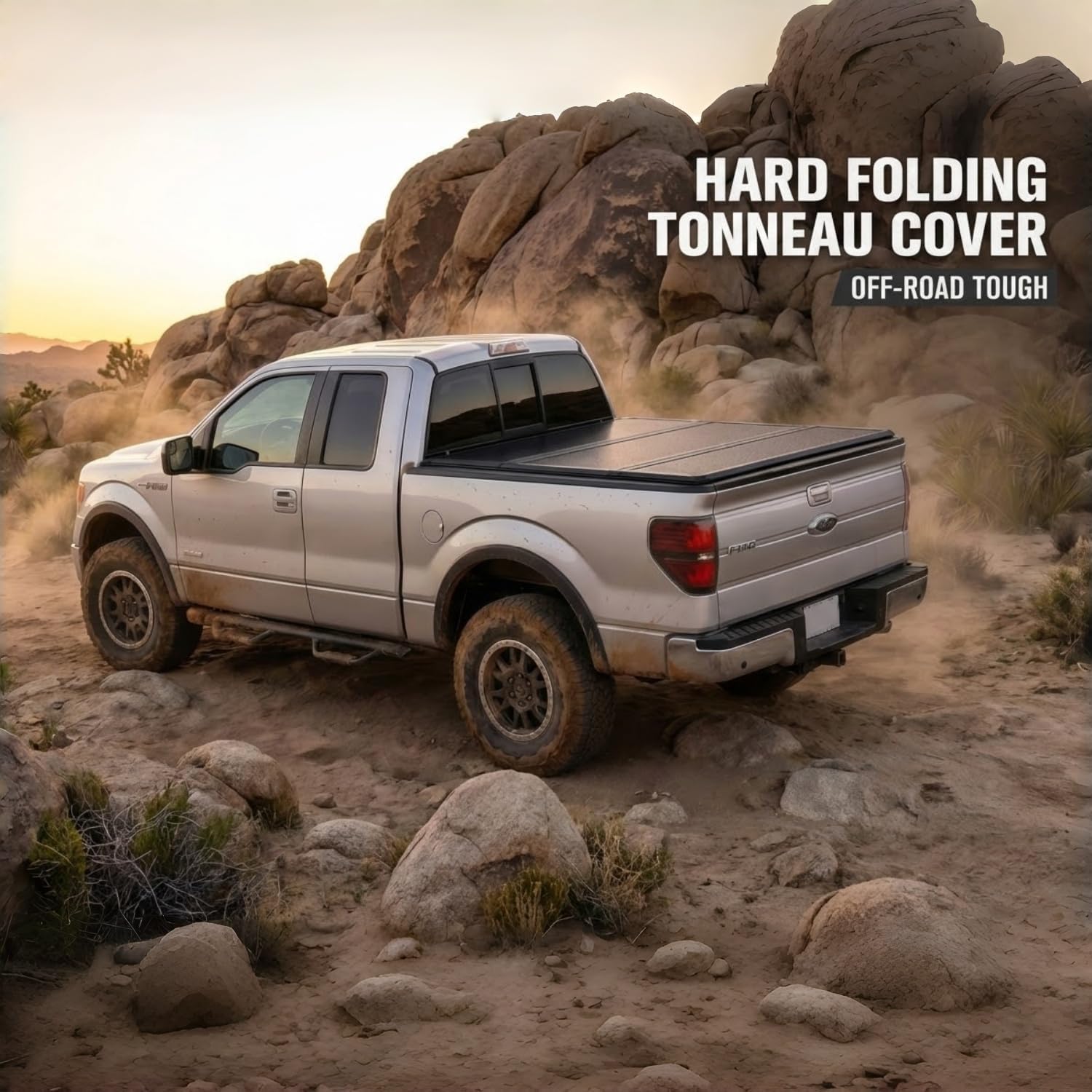 5ft Hard Folding Fiberglass Truck Bed Tonneau Cover for 2024-2026 Ford Ranger 5' 1" (61") Bed | Waterproof | Theftproof |Snow Proof | Security Lock | Easy to Install | Not fit Cargo Management Rails